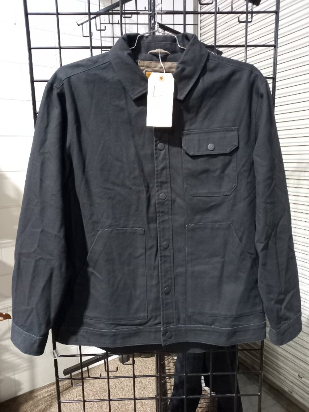 Men's Concealed Carry Flannel Lined Canvas Shirt Jacket | Large